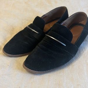 Franco Sarto Black Suede Loafers